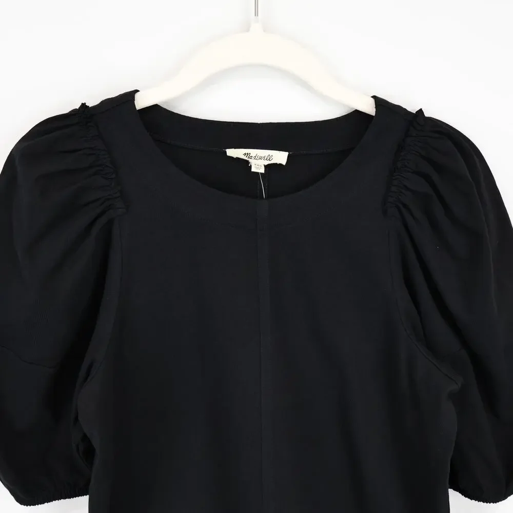 Madewell Puff Sleeve Tee Jet Black Size XXS NWT